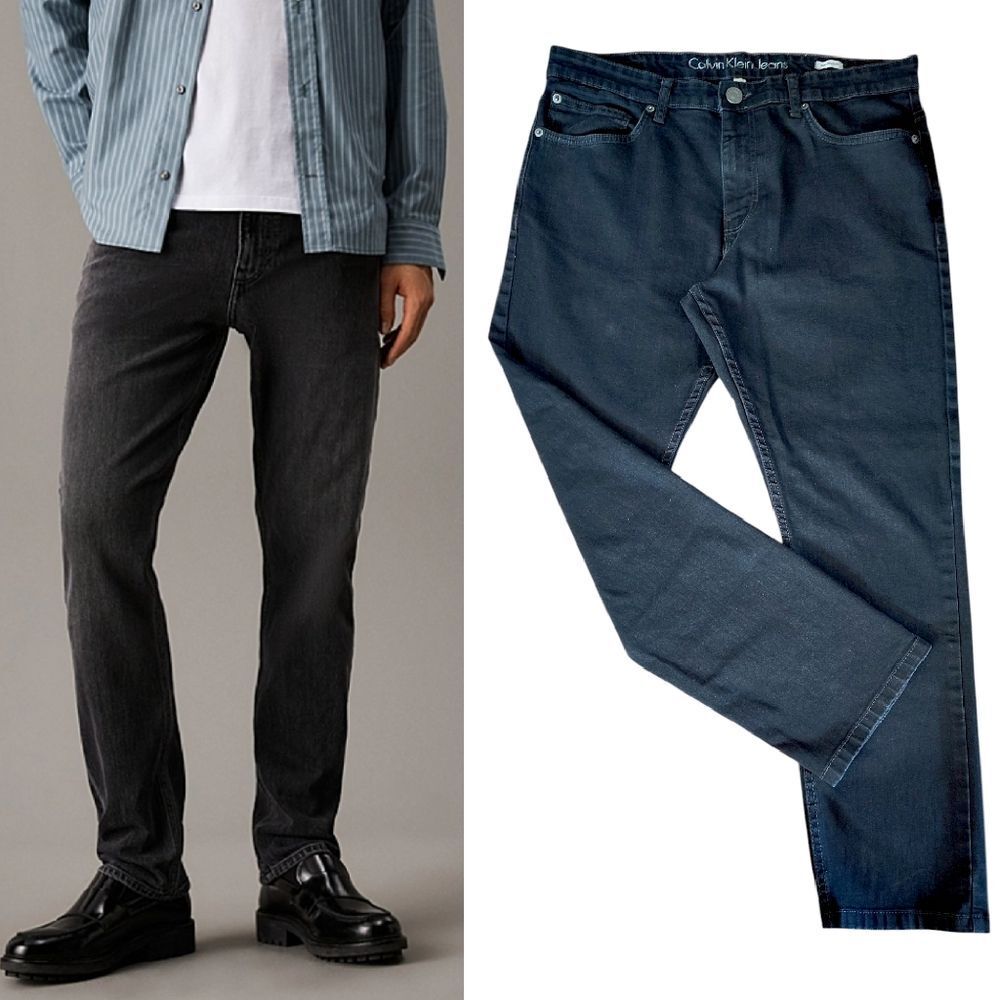 Calvin Klein Black Denim‎ Slim Straight Leg Jeans Men's 36x30